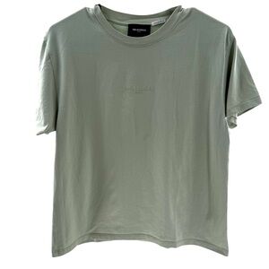 The Kooples Size M Organic Cotton Tee Shirt Sage Green Boxy‎ Casual Earth Tone